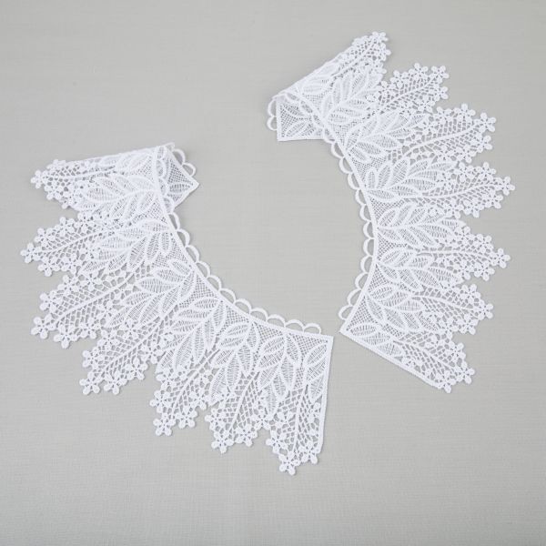Пришивная кружевная вставка 220 мм, гипюр, 10 шт, Турция, белый, Gamma GIC-32-01 белый