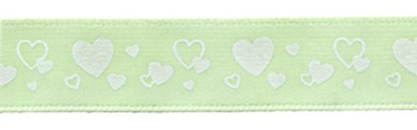 Лента атласная с рисунком 12.0 мм / 22.8±1 метра, E 057/001 желто-зеленый/белый, Gamma ALP-121