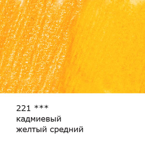 Карандаш акварельный художественный заточенный, 6 шт, 221 Кадмиевый желтый средний (Cadmium yellow medium), Vista-Artista Gallery VGWP