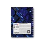 Записная книжка с твердым переплетом, глянцевая ламинация, на гребне A6 80 л. 4 шт клетка, Сапфир 01584, ЗК221 Светоч