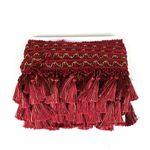 Бахрома отделочная широкая 100.0 мм / 10 метров, с кистями, 6152-0327, цв.6393 красный