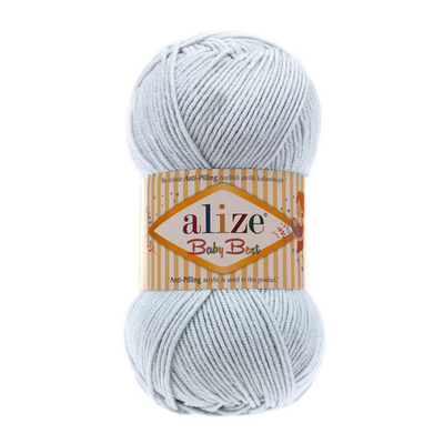 Пряжа Alize (Ализе) Baby Best / уп.5 мот. по 100 г, 240м, 224 светло-серый A