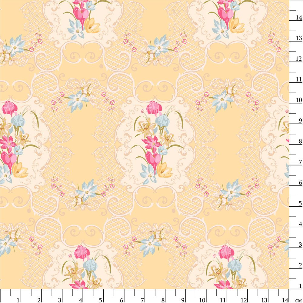 Ткань для пэчворка Peppy Весенний этюд, отрез 50х55 см, 146 г/м², ВЭ-07 желтый, Peppy