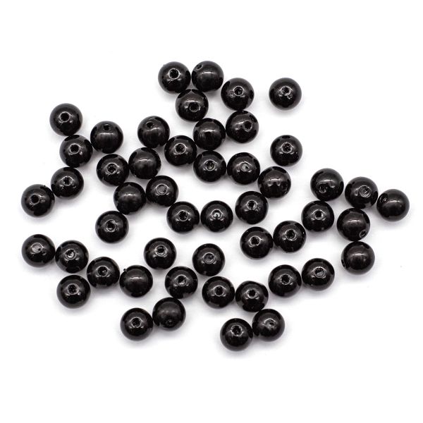 Бусины пластик (жемчуг) ⌀10 мм, 25 г, Astra&Craft, 046 NL черный