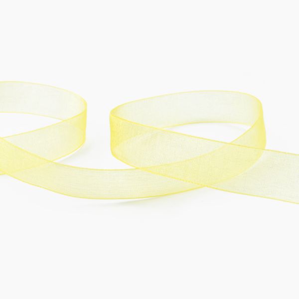 Лента капроновая (органза) 15.0 мм / 22.8±1 метра, 014 желтый, Blitz OR-15