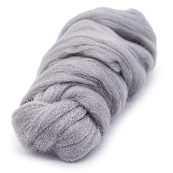 Шерсть для валяния Камтекс Лента для валяния п/тонкая 1х50 г, (25-28 мкр), 2.1 м, 168 св.серый, 614644-14