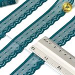 Кружево эластичное (стрейч) 25 мм, 8028, цв.F222 изумрудно-синий уп.50м, Kruzhevo