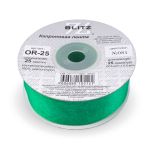 Лента капроновая (органза) 25.0 мм / 22.8±1 метра, 081 изумрудный, Blitz OR-25