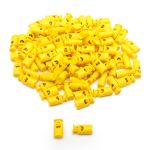 Фиксатор (зажим) для шнура пластик 1 отв., ⌀4.5 мм, 19х9 мм, цилиндр, ПП, желтый, 100 шт