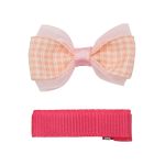 Набор бантик и заколка, мини 36мм/35мм, св.розовый/малиновый