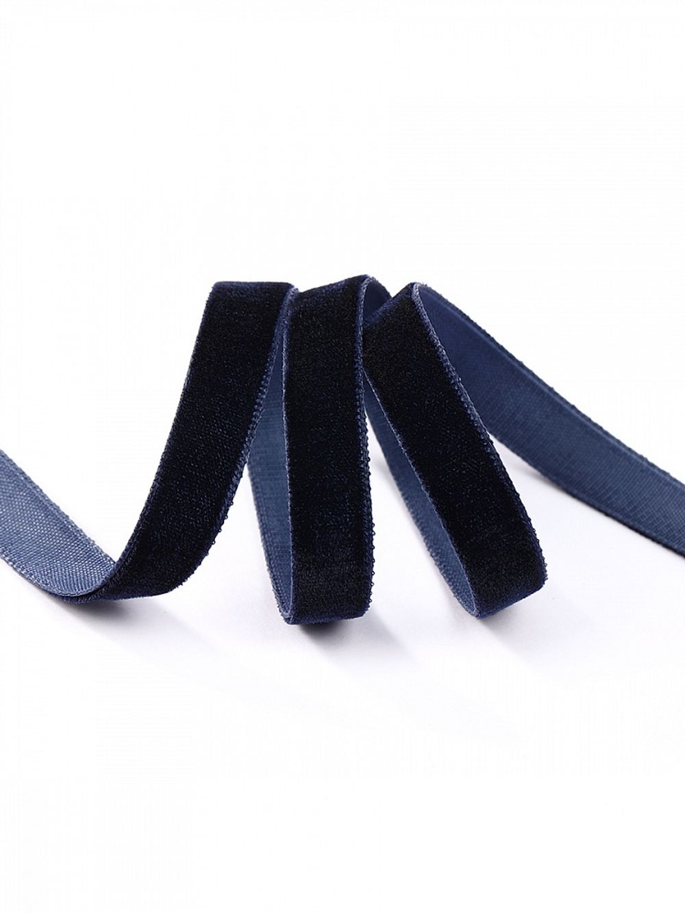 Лента бархатная (тесьма) 10.0 мм / 22.86±1 метров, арт.10VR54 нейлон цв.т.синий