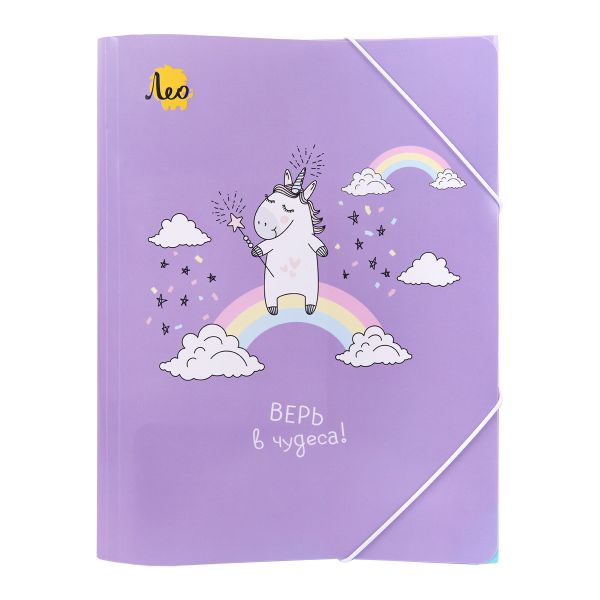 Папка на резинке A5 LRF-07 450 мкм 25 мм, песок, 6 шт, 03-Единорог, Лео LRF-07