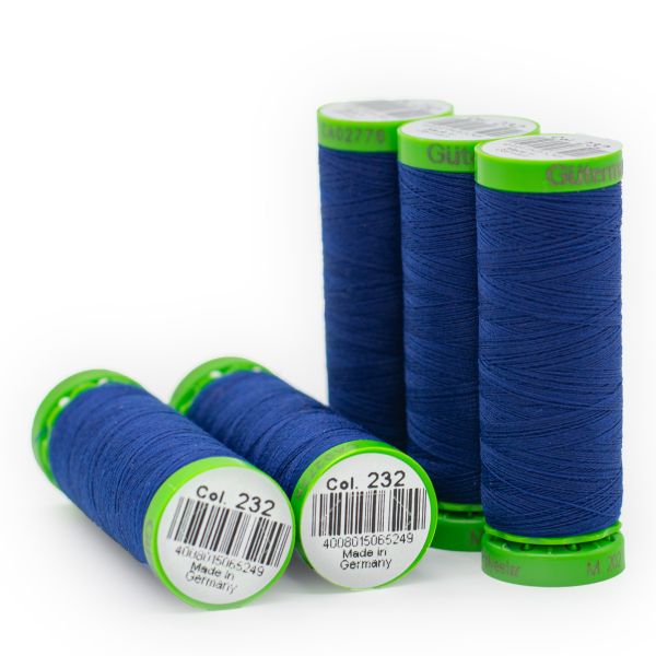 Нитки для тонких тканей Gutermann Extra Fine 150, 200м, 232 кобальт, 5 катушек