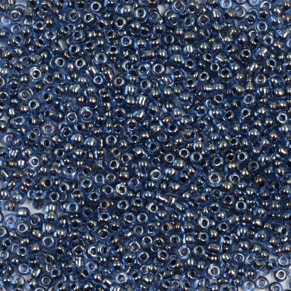 Бисер Astra&Craft 11/0 (2.1 мм), 200 г (10х20 г), цв. 2226 синий/прозрачный с цветным центром, глянцевый