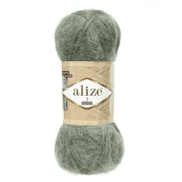 Пряжа Alize (Ализе) 3 Season / уп.5 мот. по 100 г, 500 м, 180 серо-зеленый