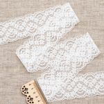 Кружево эластичное (стрейч) 52 мм, 5 м, ±4 см, белый