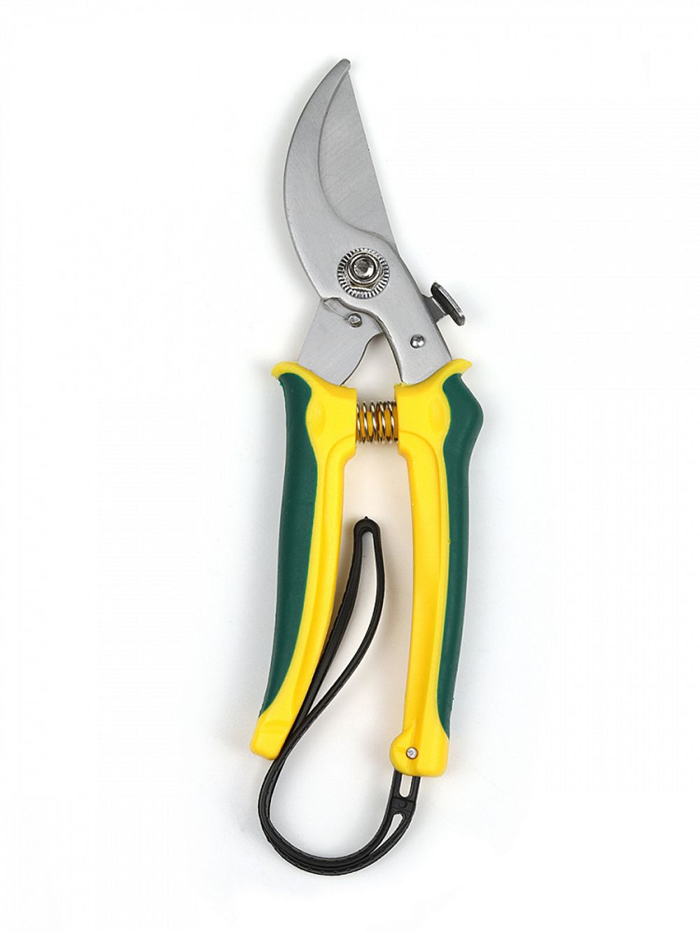 Секатор изогнутое лезвие 60/200 K6212 ручки желто-зеленый пластик, Maxwell Garden