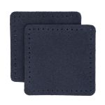 Заплатки пришивные из замши, квадрат 6см с перфорацией, 2 шт, 100% кожа, 22 темно-синий, 59112