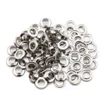 Люверсы металл ⌀_8.0 мм (внутр.), латунь, цв.никель плоский, 50 шт, BIG