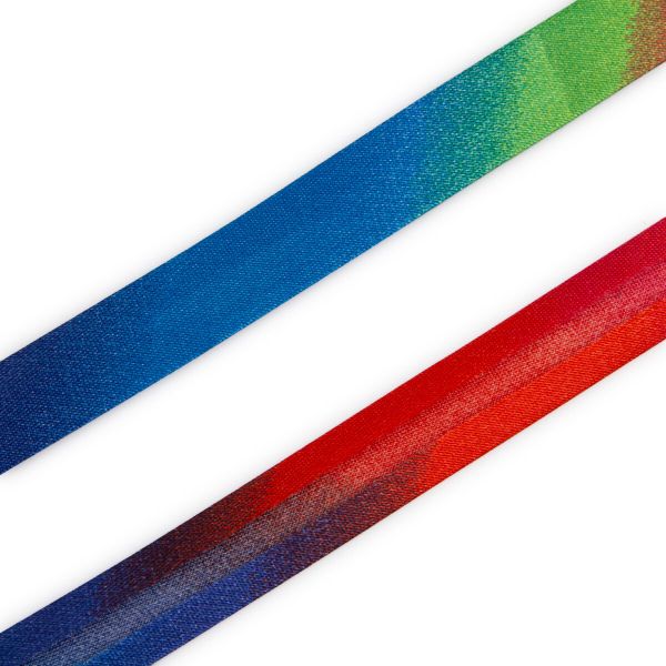 Косая бейка атласная 15 мм / 132±1 метра, радуга 0000-1500