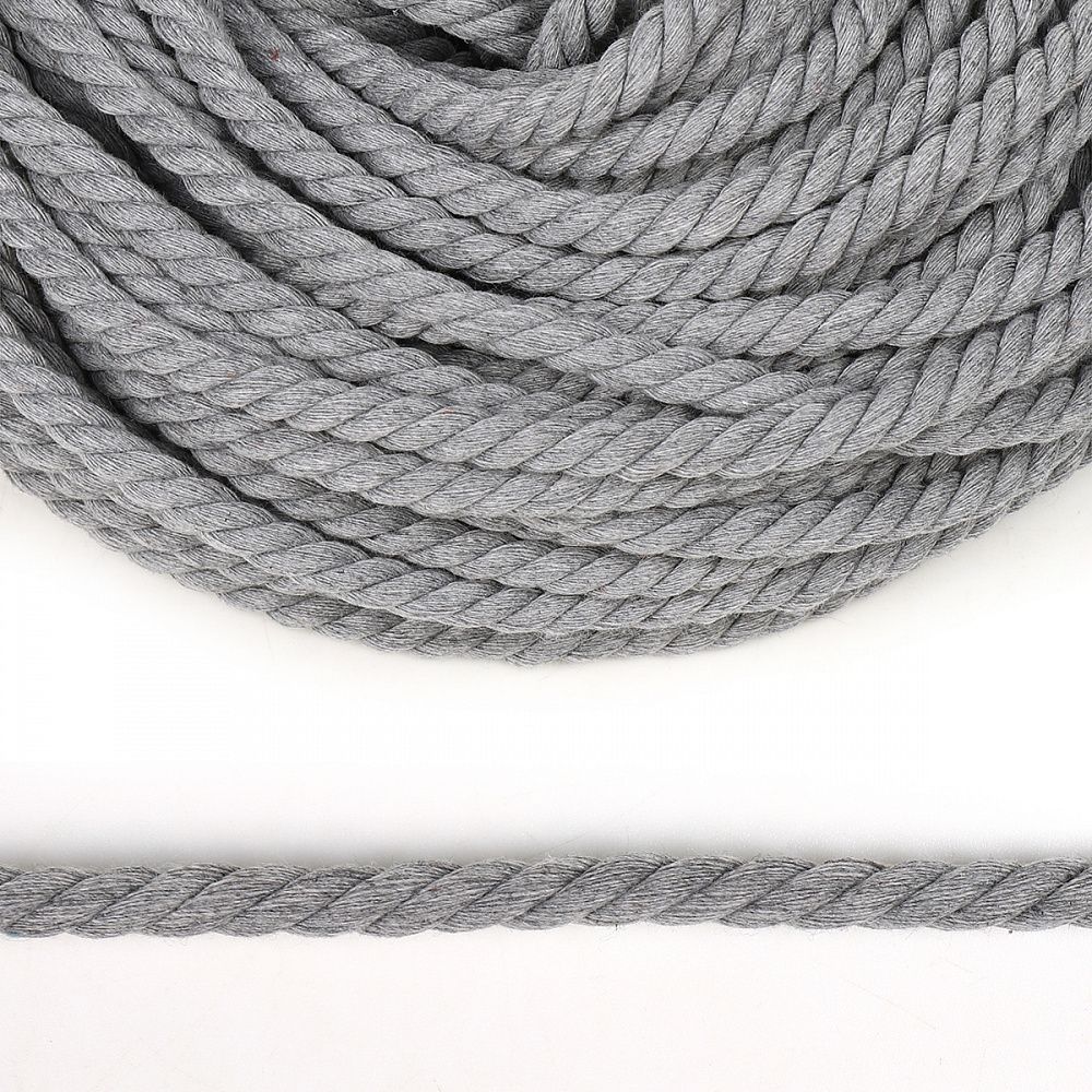 Канат крученый х/б ⌀6.0 мм / 20 метров, серый ХБК1-0628/20