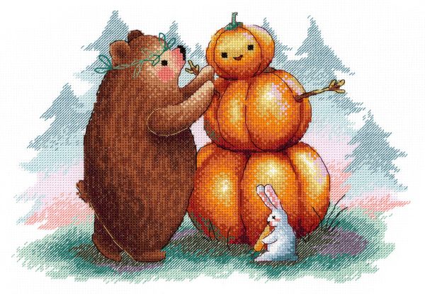 Набор для вышивания нитками МП Студия, Тыквовик, 18х25 см