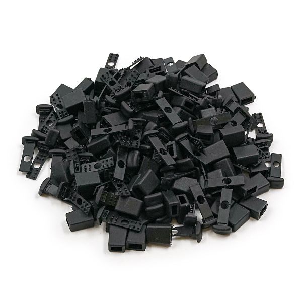 Наконечник для шнура пластик 17х11 мм, ПП, черный, 100 шт