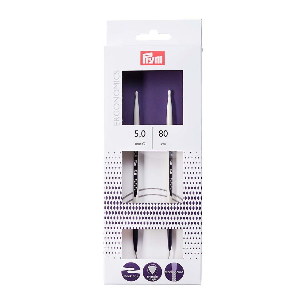 Спицы круговые Prym Ergonomics ⌀5,0 мм, 80 см