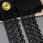 Кружево гипюр (плетёное) 70 мм, диз. 110, цв.05 черный, уп. 9 м, Kruzhevo