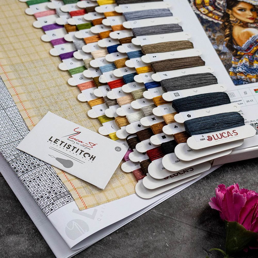 Набор для вышивания нитками Luca-S G706, гобелен Мексиканский фестиваль, 19х25см