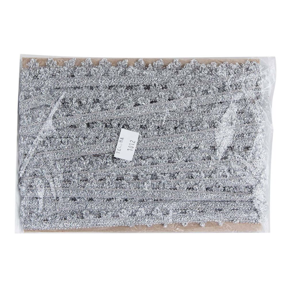 Тесьма 12мм / 16м (серебро), 1012