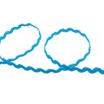 Тесьма отделочная зигзаг 9 мм, / 20 метров, голубой/под серебро, Blitz