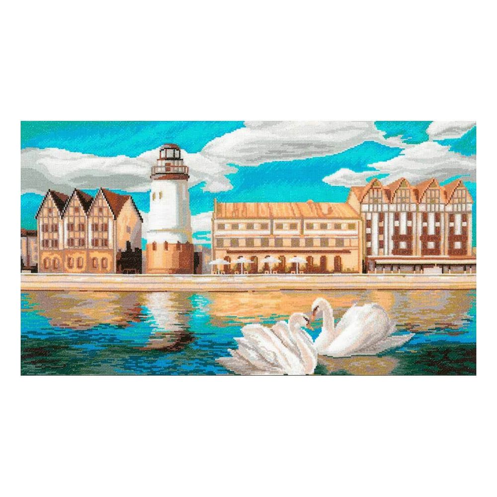 Набор для вышивания нитками Нитекс, Калининград Рыбацкая 61х34 см, 613159