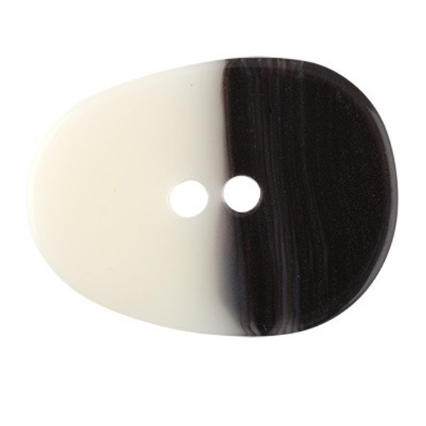 Пуговицы 2 прокола пальтовые 46 мм, 12 шт, A001/A008 белый/черный, Gamma OXG 0004