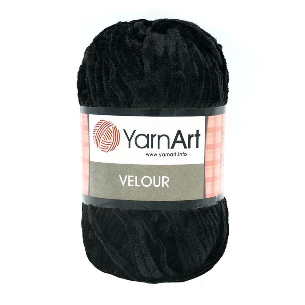 Пряжа YarnArt (ЯрнАрт) Velour / уп.5 мот. по 100 г, 170м, 842 черный