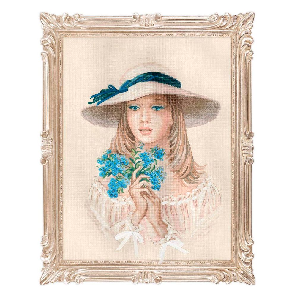 Набор для вышивания нитками Риолис, Незабудки, 30х40 см