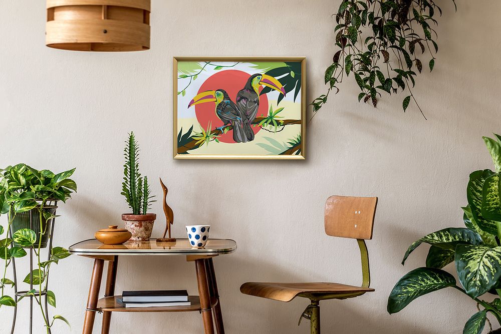 Картина по номерам Фрея PKZ/PM-061, Яркие туканы, (на картоне) 40х30 см