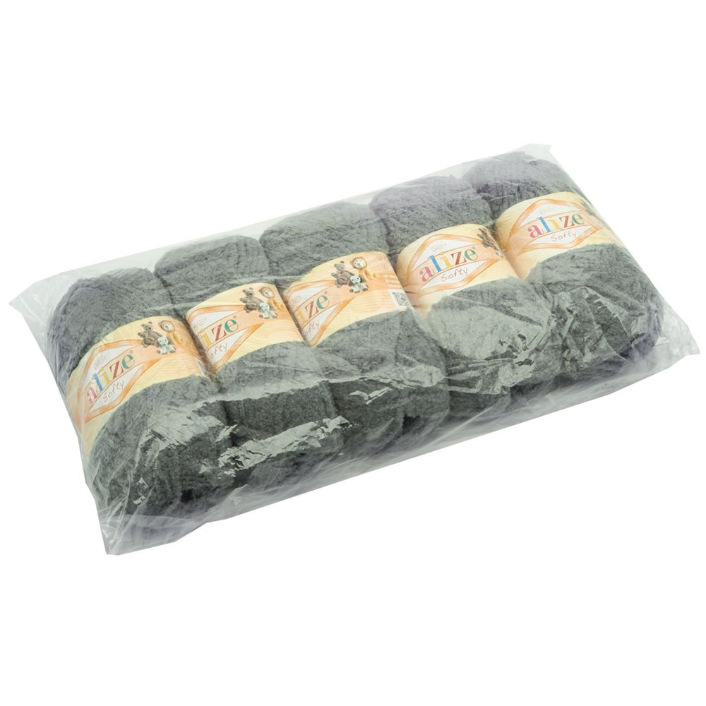 Пряжа Alize (Ализе) Softy / уп.5 мот. по 50 г, 115м, 87 серый