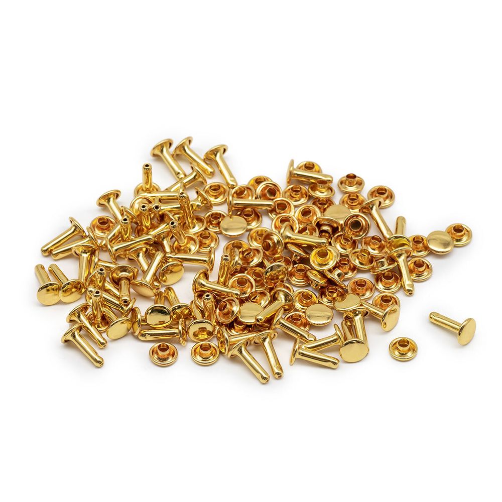 Хольнитены сумочные ⌀7 мм, h=9 мм, двухсторонние, BIG, золото, 100 шт