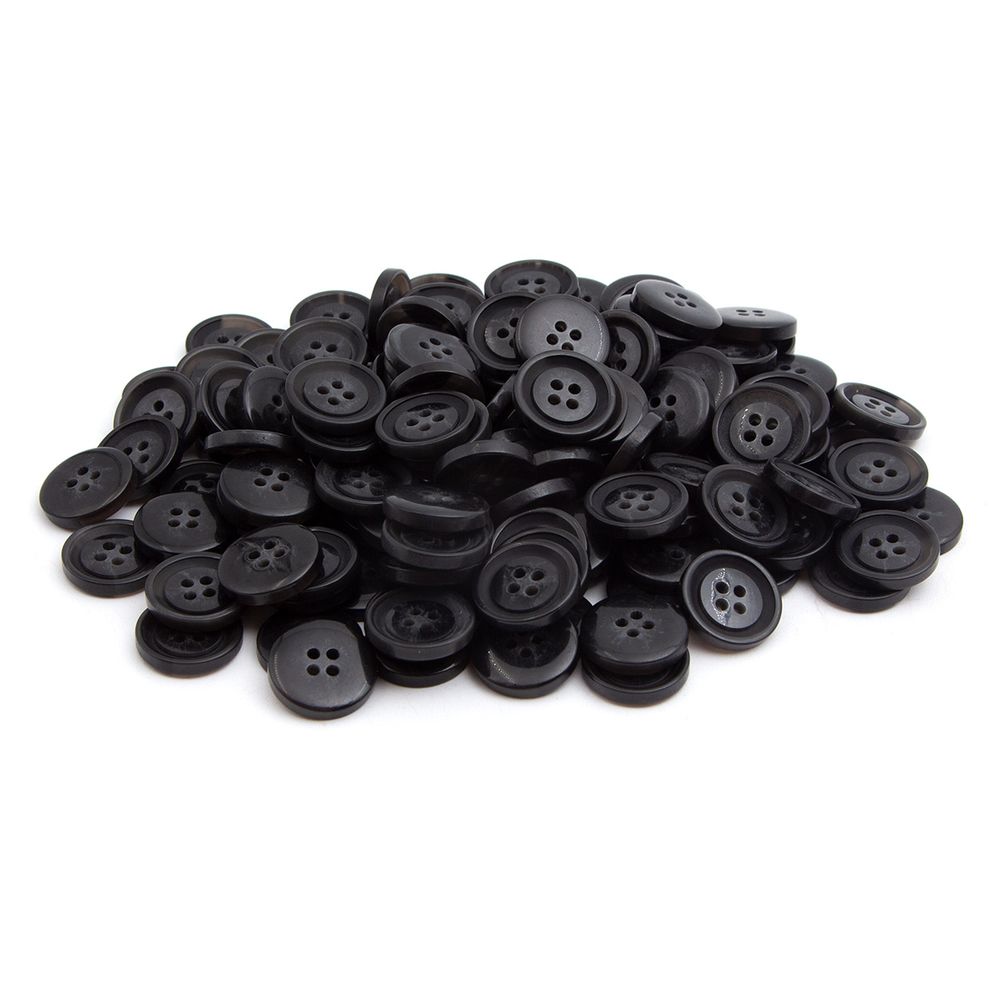 Пуговицы 4 прокола 28L=18 мм, (col.A (черный)) CN, 144 шт