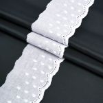 Кружево шитьё х/б 69 мм / 3.4 метра, цвет белоснежный