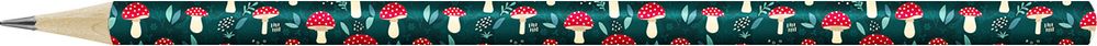 Карандаш графитный круглый с ластиком заточенный ТМ (HB), 12 шт, 3113 Грибы, ВКФ Принты 1-PR-12Д