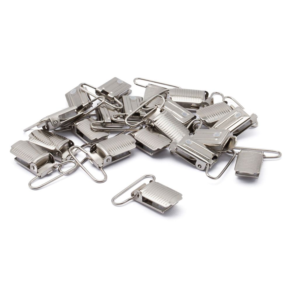 Клипса для подтяжек полоса 30.0 мм, сталь (никель), 20 шт