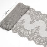 Кружево бельевое эластичное 230 мм / 10 м, 8036, цв.F310 серый, Kruzhevo