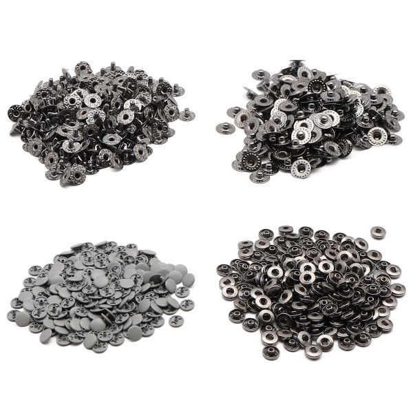 Кнопка Альфа (S-образная) ⌀10.0 мм, ≈1440 шт, МЕТАЛЛ, эмаль, 523 св.серый матовый + отв.части чер.никель, ВТ-2, NEW STAR