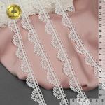 Кружево гипюр (плетёное) 17 мм 0459 цв.01 белый уп.27м, Kruzhevo