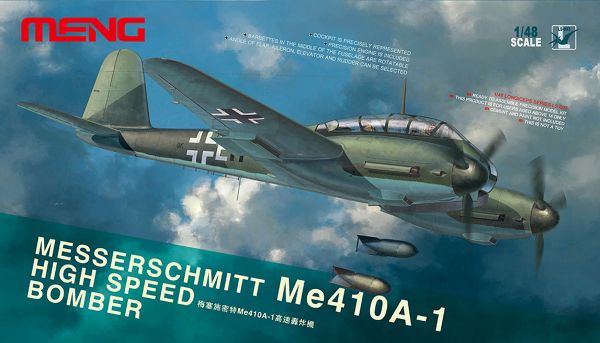 Модель сборная: самолет, Messerschmitt Me410A-1 Hight Speed Bomber 1/48, Meng LS-003