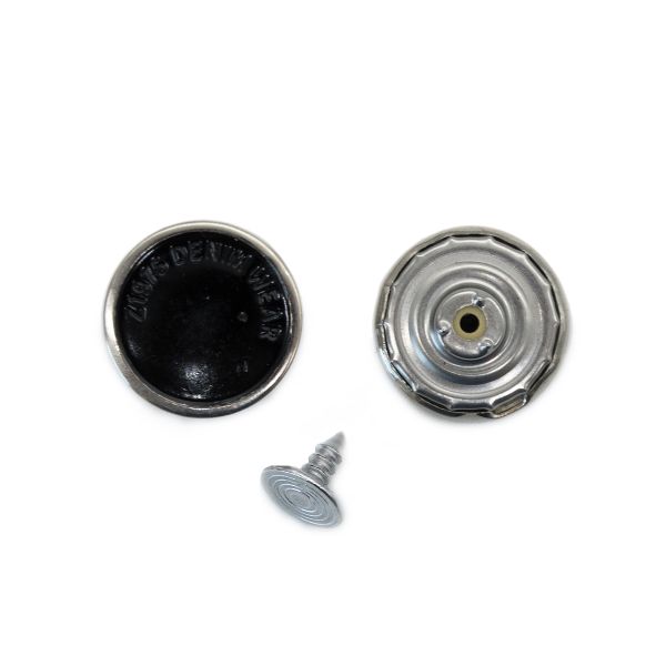 Пуговицы джинсовые ⌀18 мм, фиксированная ножка, никель/черный никель, 21NB-0602, 50 шт