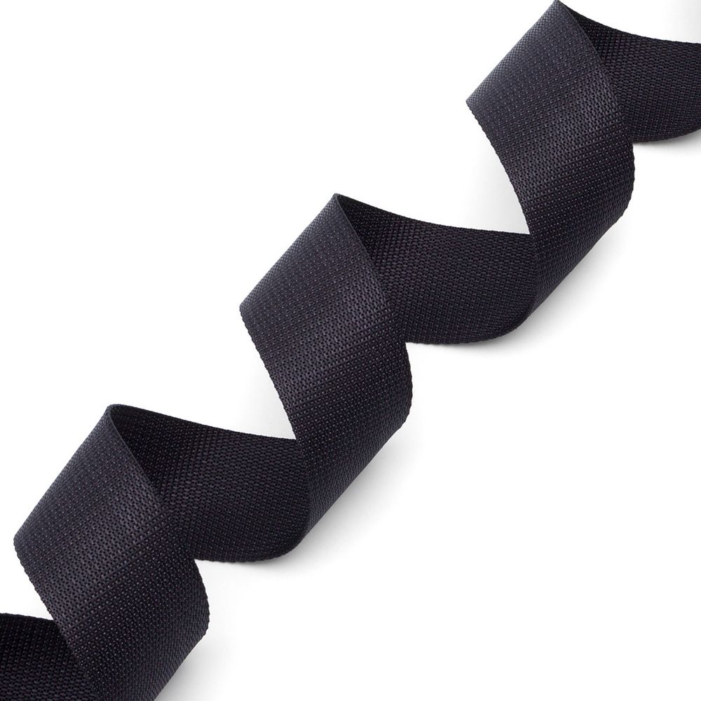 Стропа (ременная лента) 50 мм / 30 метров, толщ. 1.0 мм, [42 г/пог.м], 100% п/э, 005 черный