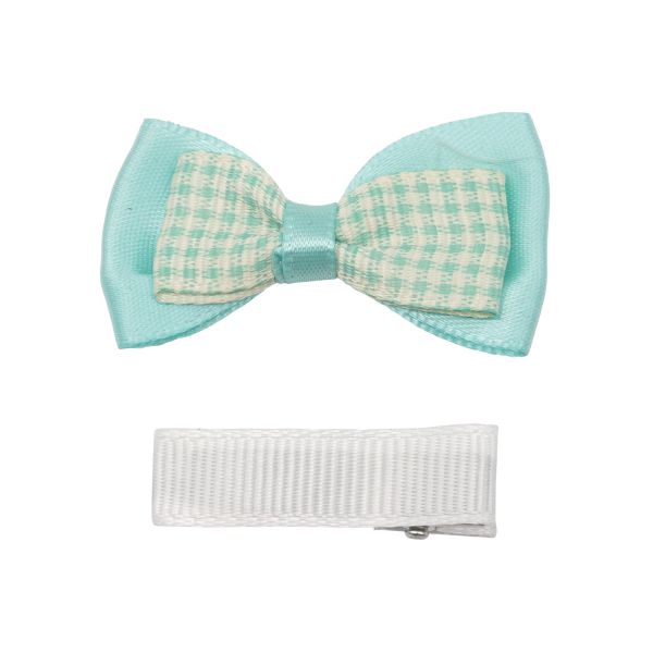 Набор Б-003 мини бантик+заколка 36мм/35мм (мятный/белый) 29354